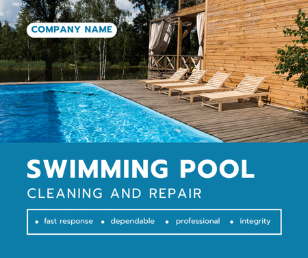Outdoor Pool Cleaning and Repair Services Offers Facebook Design Template