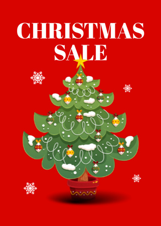 Christmas Sale in Local Shop Flayer Design Template