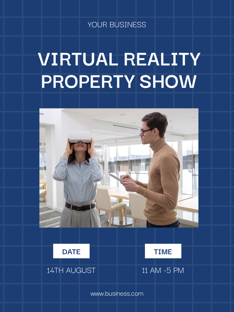 Lovely Room Tour in Virtual Reality Glasses Poster 36x48in Šablona návrhu