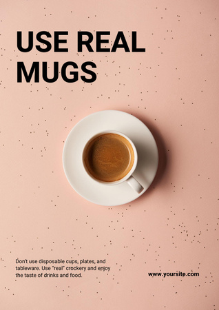 Designvorlage Ecology Concept with Ceramic Cup für Poster