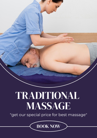 Serviços de Massagem Tradicional Poster Modelo de Design