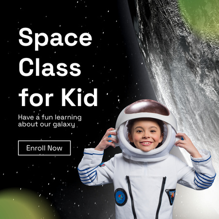 Űrosztály gyerekeknek Instagram tervezősablon