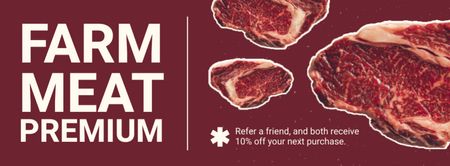 Фермерське м'ясо преміум-класу Facebook cover – шаблон для дизайну