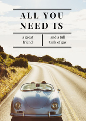 Travel Inspiration Phrase with Image of Retro Car