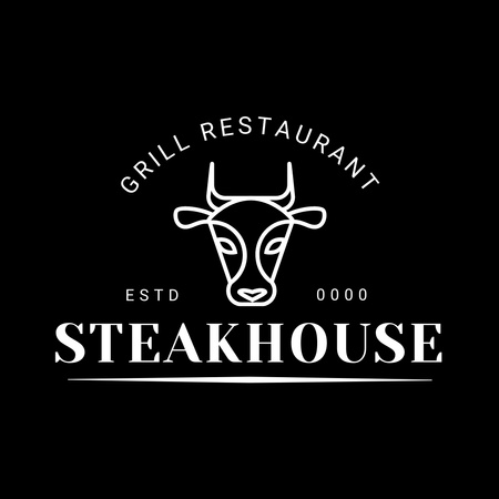 Ontwerpsjabloon van Logo van grill restaurant aanbod