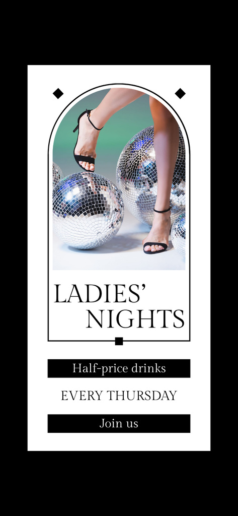 Lady's Night with Cocktails and Dancing Snapchat Geofilter Šablona návrhu