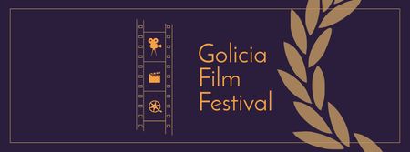 Film Festival Announcement with Filmstrip Facebook cover Tasarım Şablonu
