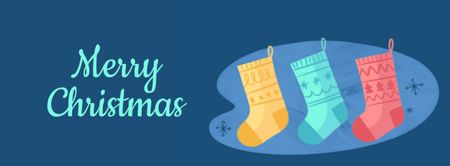 Elves in Christmas socks Facebook Video cover Design Template