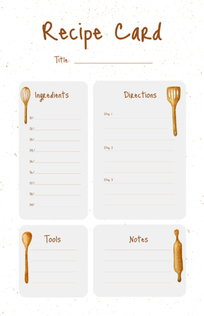 Template di design Illustration of Kitchen Tools Recipe Card