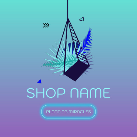 Plants Shop Promotion With Leaves Animated Logo tervezősablon