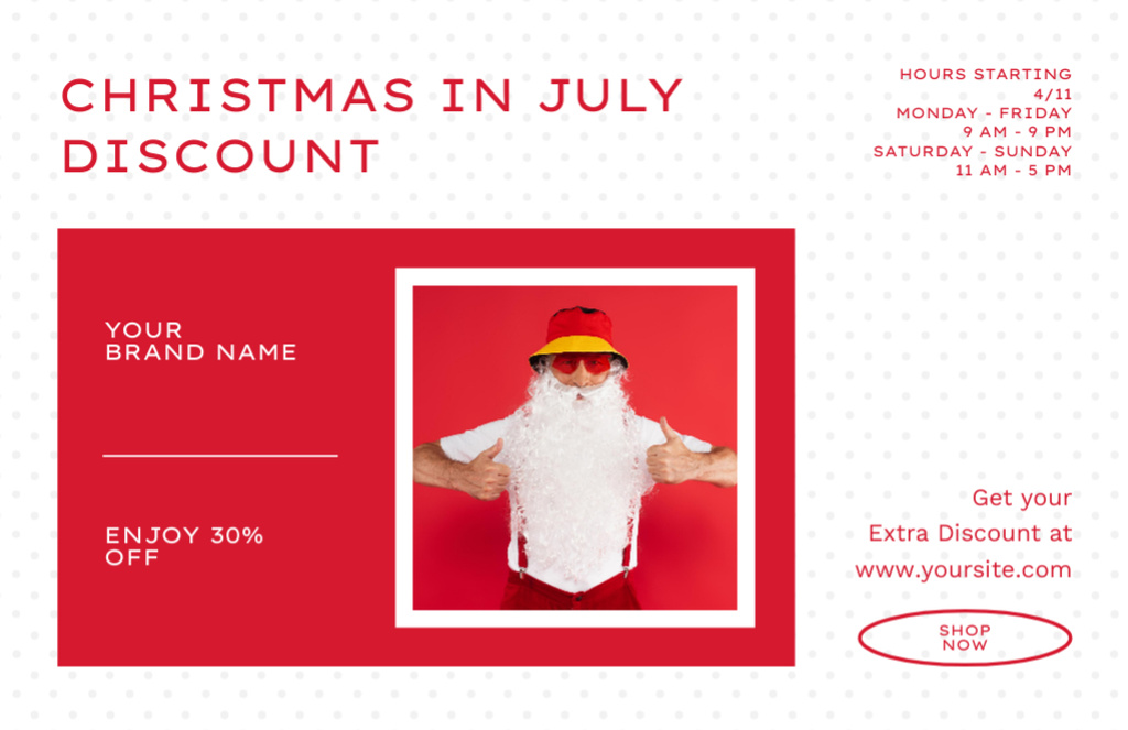 Incredible Savings with Our Christmas in July Sale Flyer 5.5x8.5in Horizontal Design Template