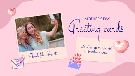 Saudação do dia das mães com envelopes e corações Full HD video Modelo de Design