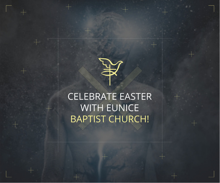 Celebração da Páscoa na Igreja Batista Large Rectangle Modelo de Design