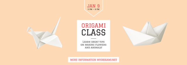 Origami Classes Invitation Paper Garland Tumblr Modelo de Design