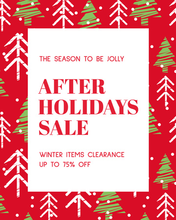 After Holidays Sale Announcement With Colorful Pattern Poster 16x20in Design Template