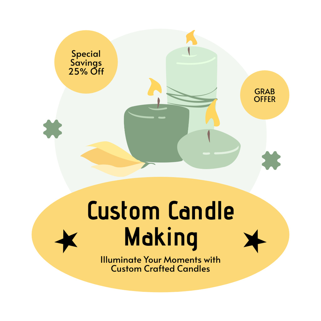 Ontwerpsjabloon van Instagram van Custom Candle Grab Offer