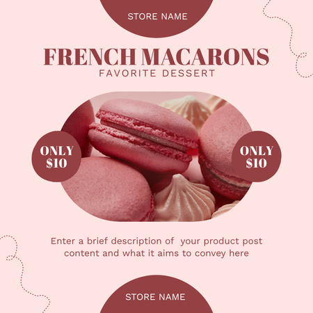 Offer for Favorite French Dessert Instagram Design Template