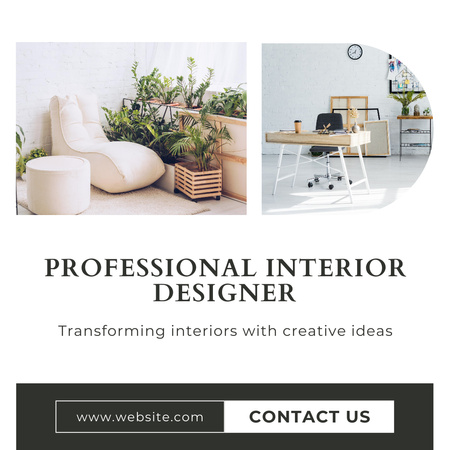 Designvorlage Professional and Creative Interior Design für Instagram AD