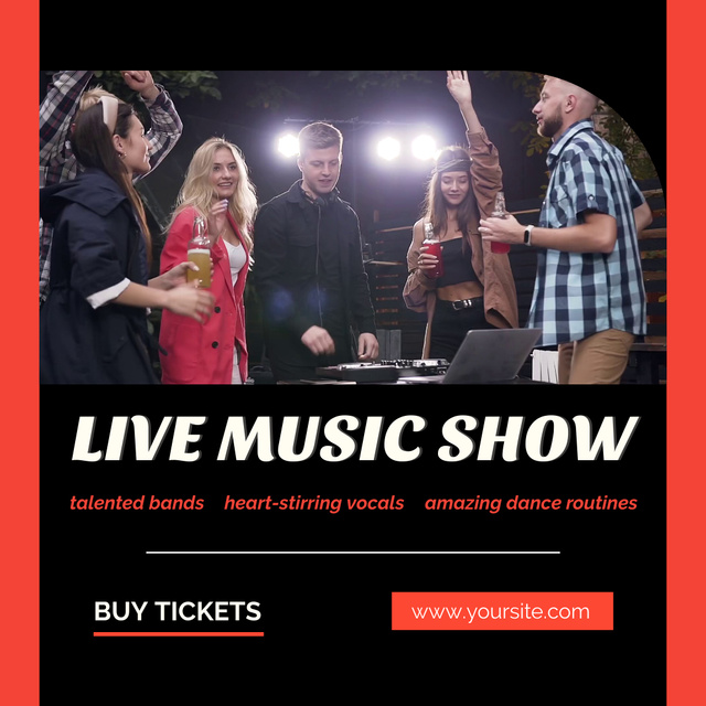 Live Music Show in Club Animated Post Design Template
