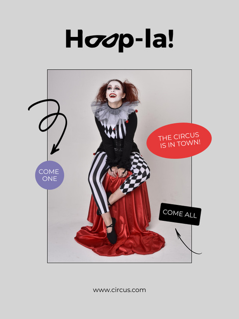 Platilla de diseño Circus Show Announcement with Woman in Costume Poster US