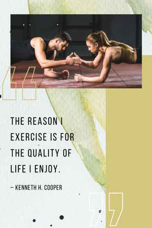 Platilla de diseño Couple Training Together And Quote About Exercise Postcard 4x6in Vertical