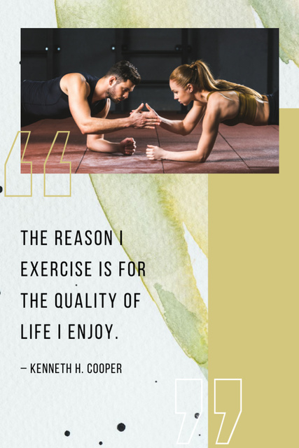 Ontwerpsjabloon van Postcard 4x6in Vertical van Sports and Fitness Motivation with Couple Having Workout Together