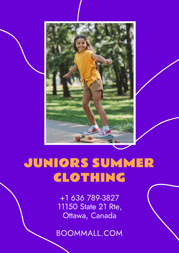 Kids Summer Clothing Sale Poster Design Template
