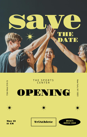 Friends at Sports Center Opening Invitation 4.6x7.2in Design Template