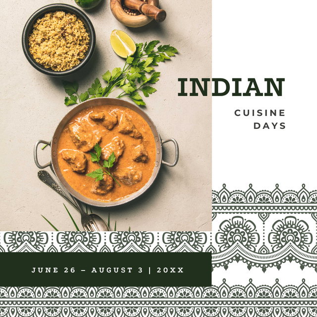 Indian cuisine dish Instagram Šablona návrhu