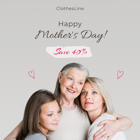 Mother's Day Holiday Greeting Instagram Design Template