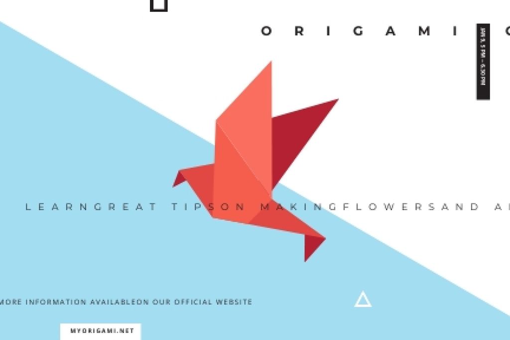 Origami class Annoucement Gift Certificate Design Template