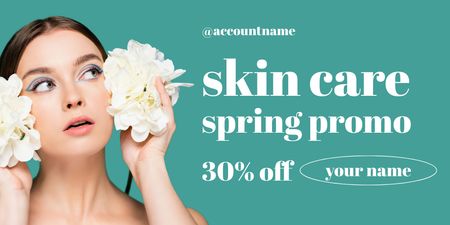 Spring Sale Skin Care Cosmetics Twitter Design Template