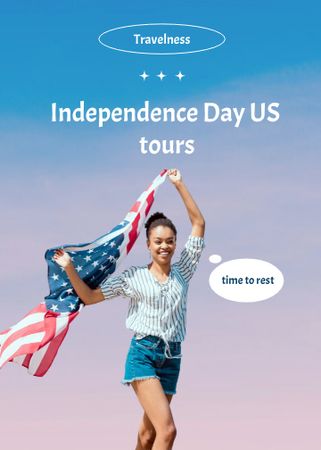 Designvorlage USA Independence Day Tours Offer für Flayer