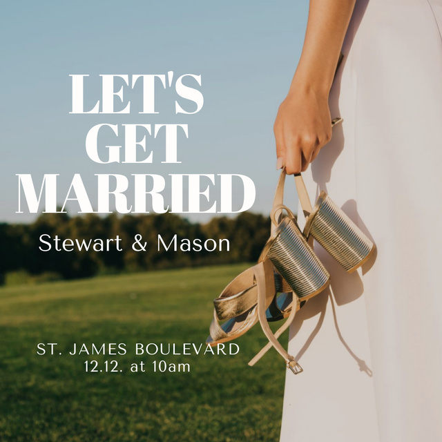 Wedding Celebration with Bride holding Shoes Instagram – шаблон для дизайну