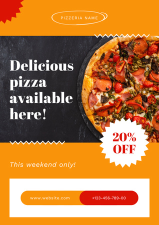 Designvorlage Pizza Weekend Offer für Poster