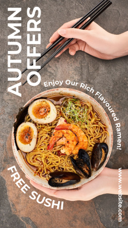Platilla de diseño Autumn Offer for Eastern Noodles Instagram Video Story