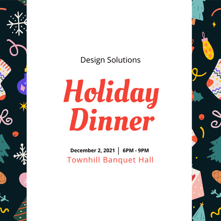 Holiday Dinner Announcement Instagram Modelo de Design