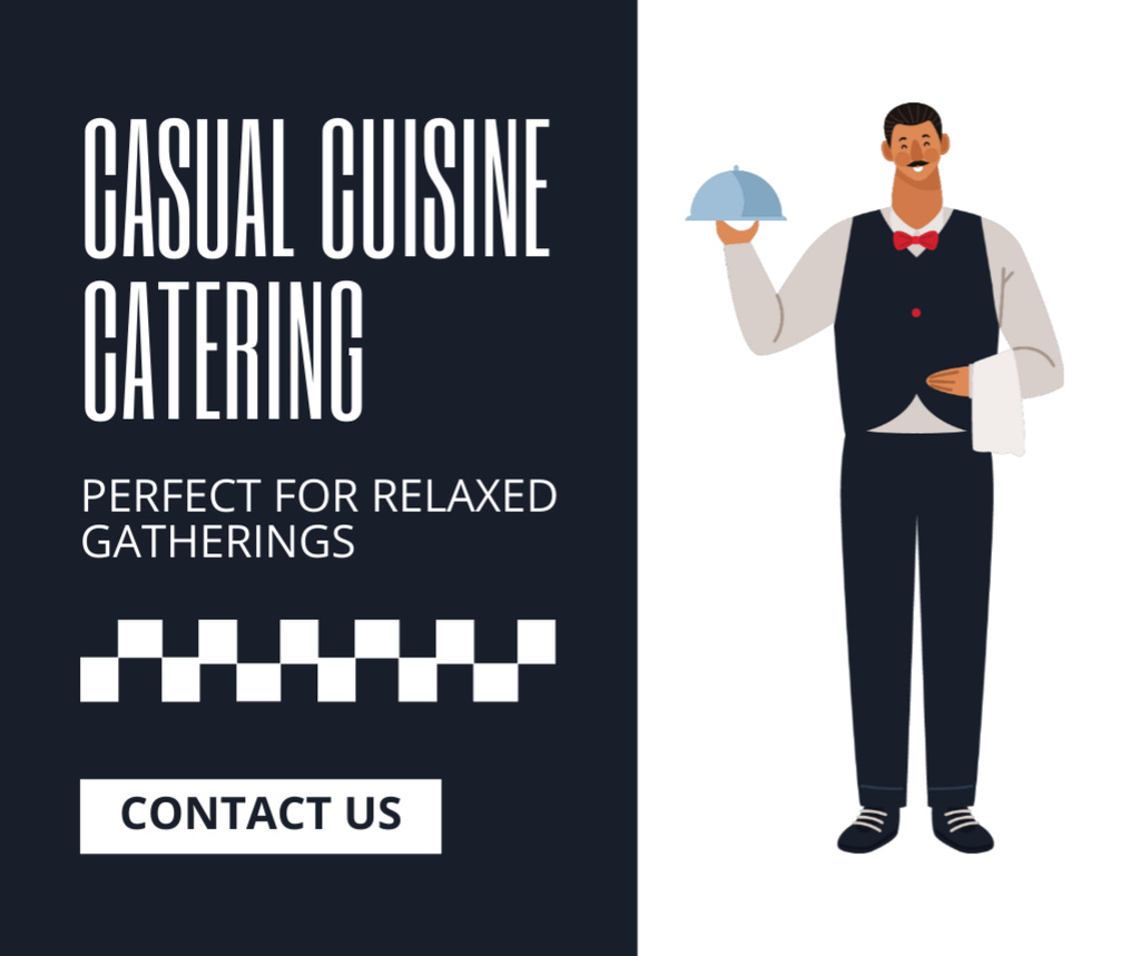 Perfect Catering with Casual Cuisine Facebook Design Template