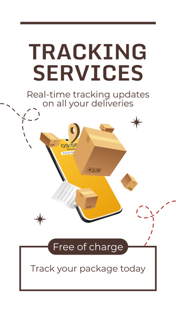 Online Tracking Services for Parcels Instagram Video Story Πρότυπο σχεδίασης