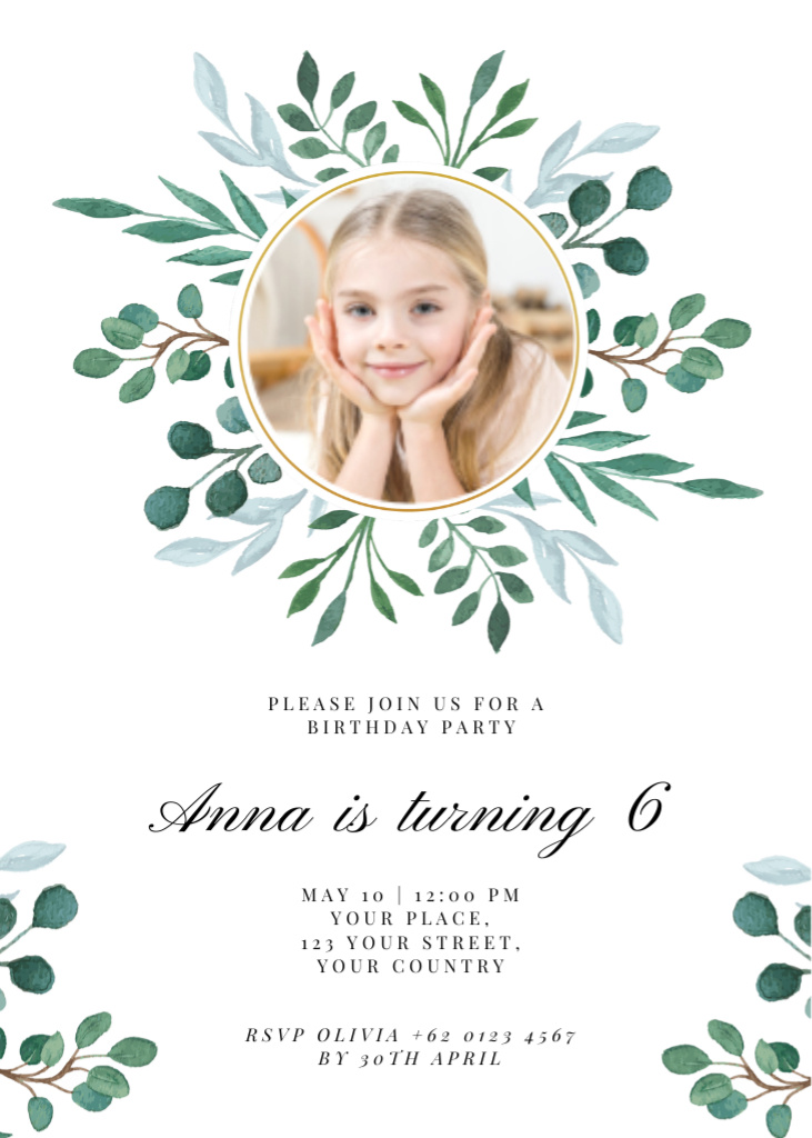 Little Girl Birthday Party Invitation – шаблон для дизайну