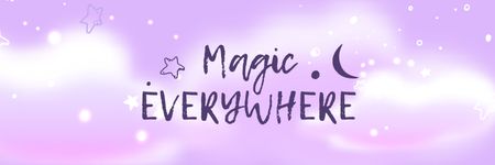 Plantilla de diseño de Citation about Magic with Fairy Pink Clouds Twitter 