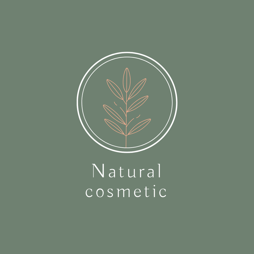 Emblem of Natural Cosmetic Shop Logo 1080x1080px tervezősablon