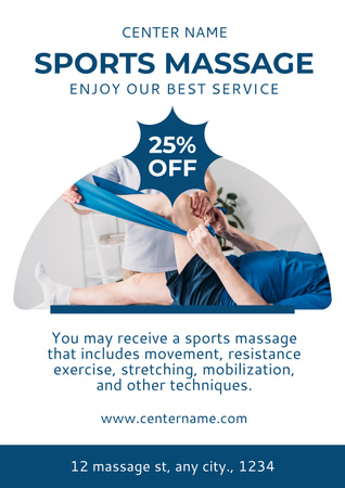 Template di design Offerta di sconto sul massaggio sportivo Poster