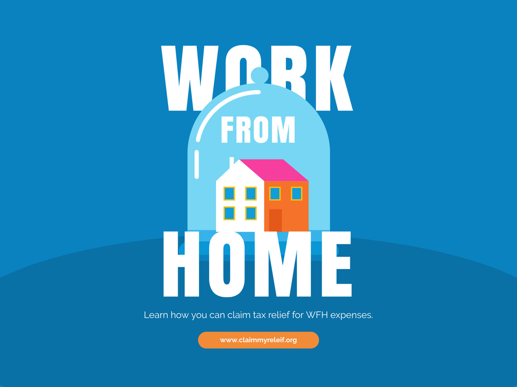 Work From Home Caused By Quarantine with Illustration of Isolated House Poster 18x24in Horizontal – шаблон для дизайну