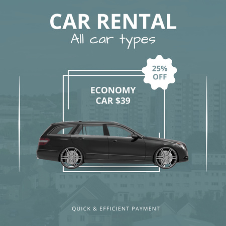 Full Range Of Cars Rental With Discount Animated Post Design Template