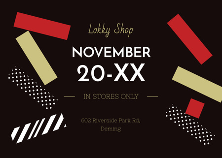 Black Friday Sale in Stores Flyer 5x7in Horizontal Design Template