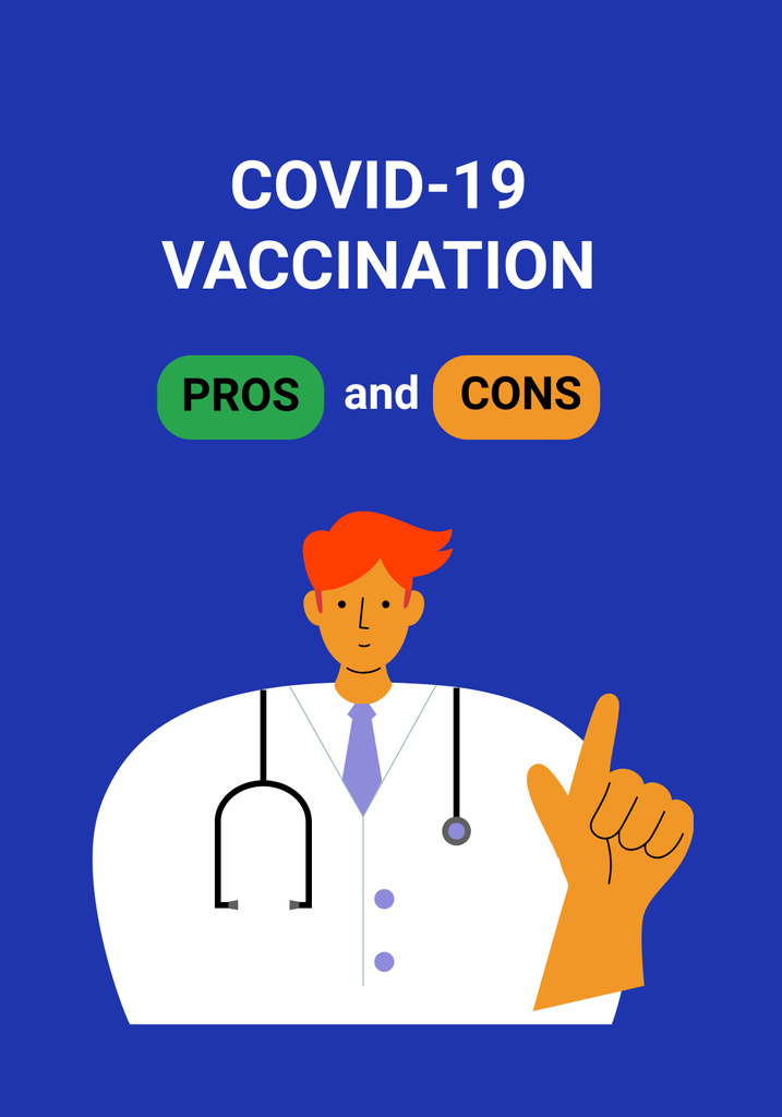 Virus Vaccination Announcement with Girl on Diagram Poster 28x40in Design Template