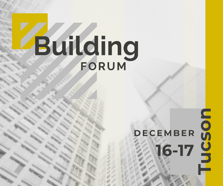 Modèle de visuel Building Forum Announcement with Modern Glass Building - Large Rectangle