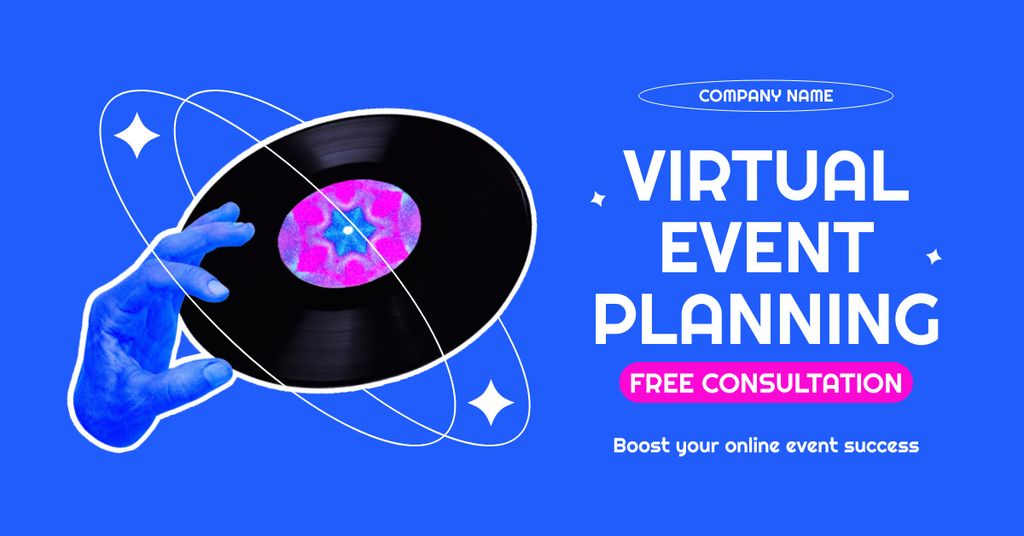 Plantilla de diseño de Free Virtual Event Planning Consultation Facebook AD 