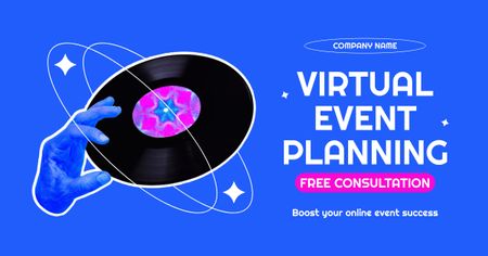 Free Virtual Event Planning Consultation Facebook AD Design Template